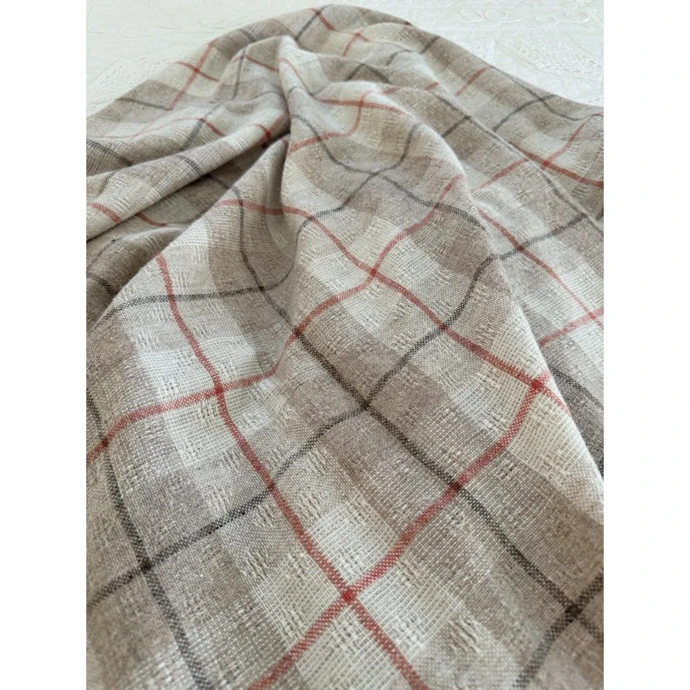 Vtg Tablecloth Set of 2 Plaid Woven Country Kitchen Decor 60